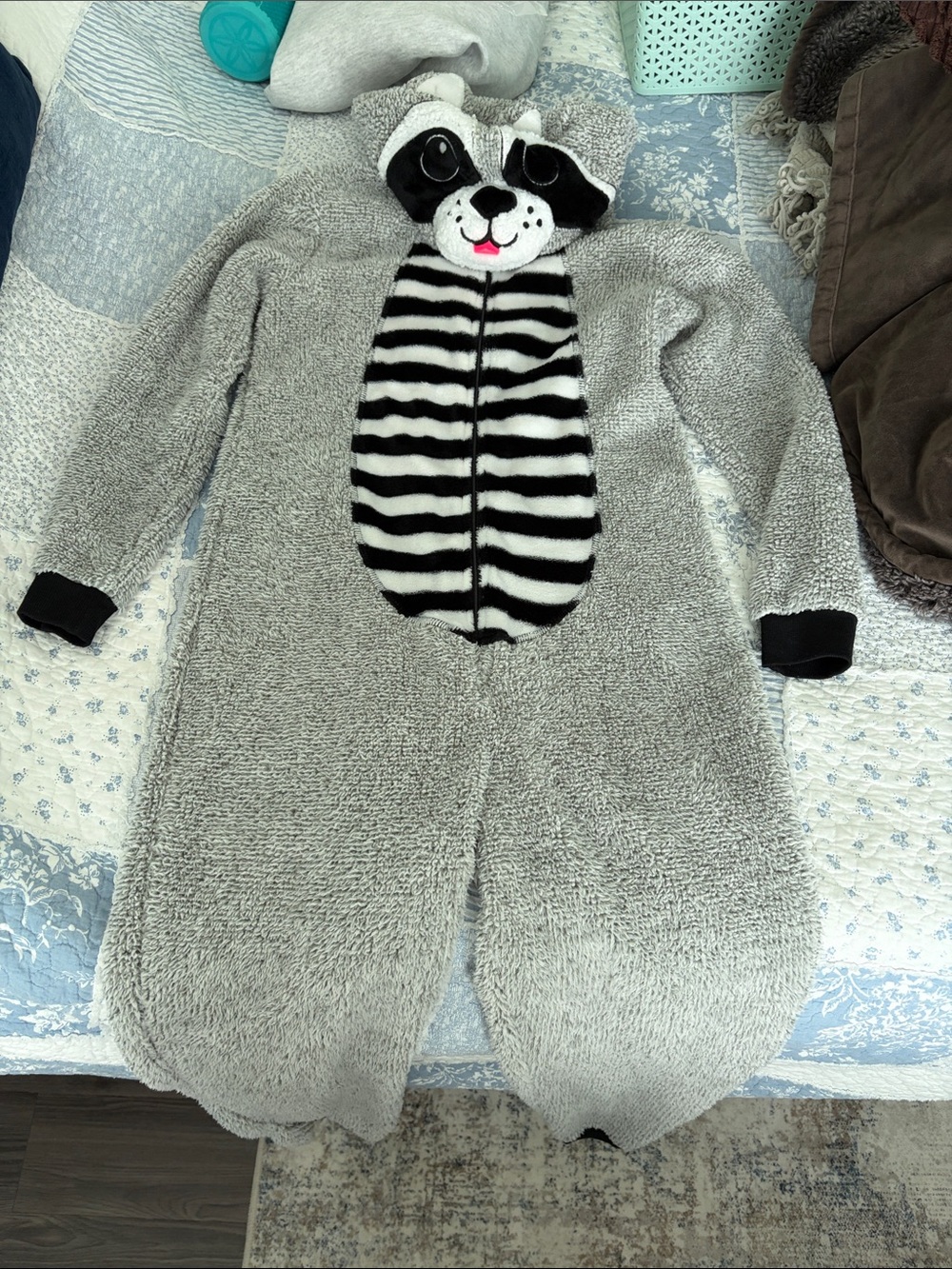 Secret Treasures Gray and Black Raccoon One-Piece Hooded never worn costume